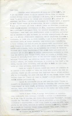 Carta de Vladimir Herzog para Alex Viany, 19 ago. 1967